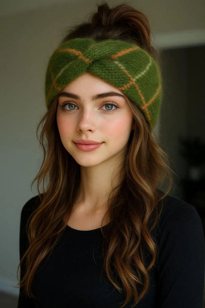 Rosa Angora-Ohrwärmer - Handgestricktes Stirnband für den Winter