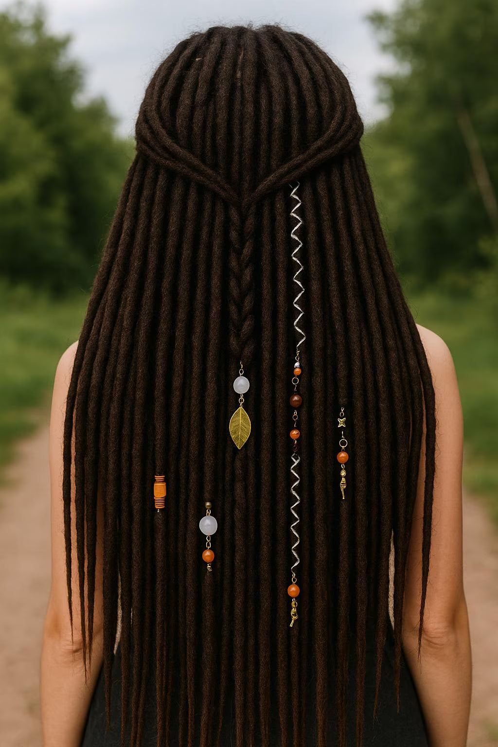 Boho Dark Brown Double Ended Fake Dreads – Deep Chocolate Dreadlock Extensions