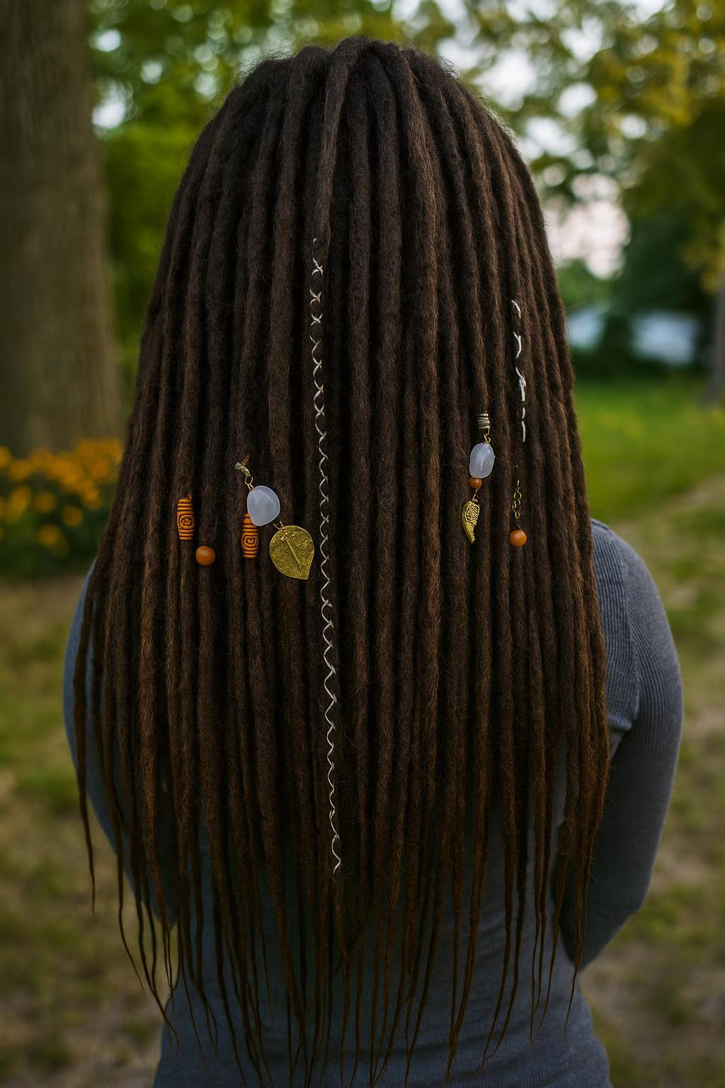 Boho Dark Brown Double Ended Fake Dreads – Deep Chocolate Dreadlock Extensions