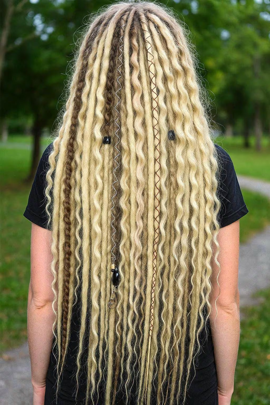 Weizenblond, Sandblond, Dunkelblond Boho Fake Dreads – Double Ended Synthetic Dreads