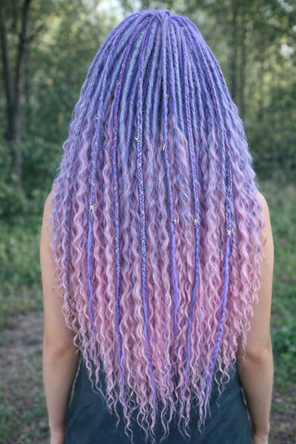 Purple to Pink Hidden Base Visible Length Hair Extensions
