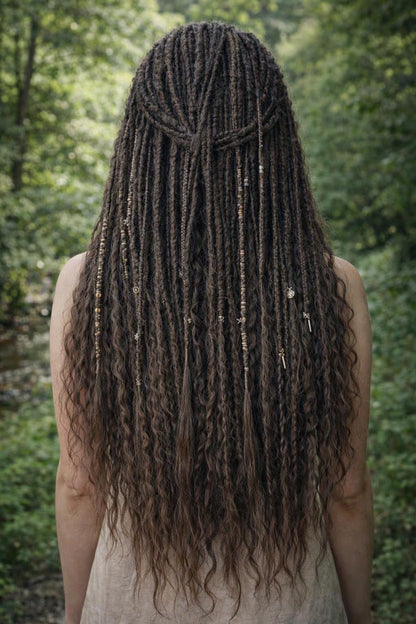 Dark Brown Hidden Base Curly Hair Extensions Set