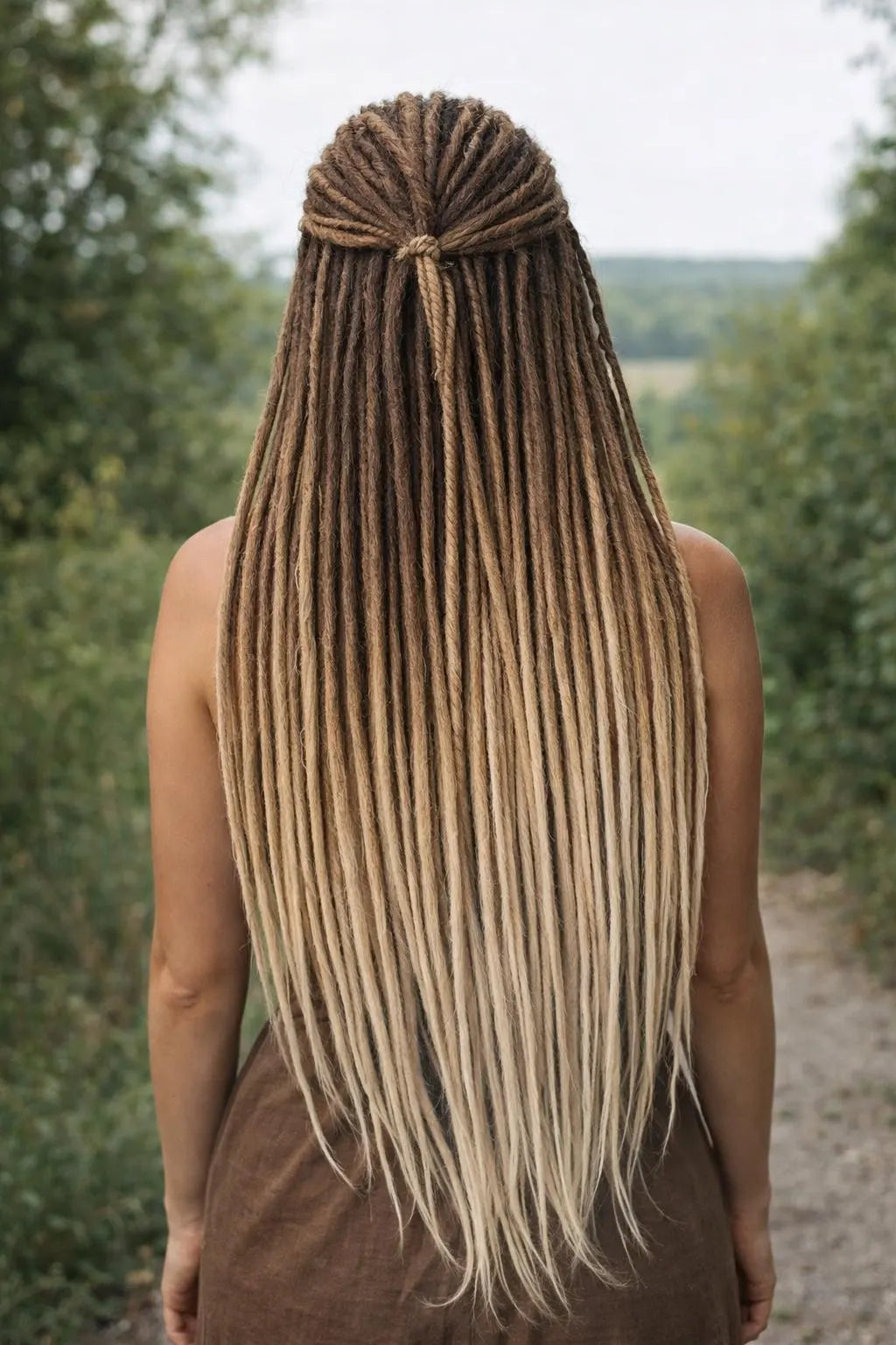 Ombre Blonde Dreadlock Extensions – Soft Synthetic Dreads, Natural Gradient Look