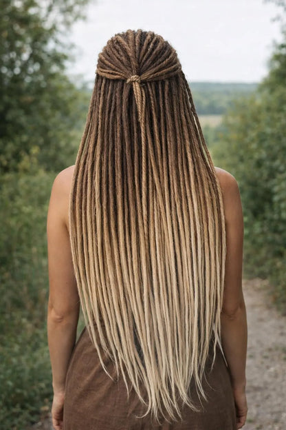 Ombre Blonde Dreadlock Extensions – Soft Synthetic Dreads, Natural Gradient Look