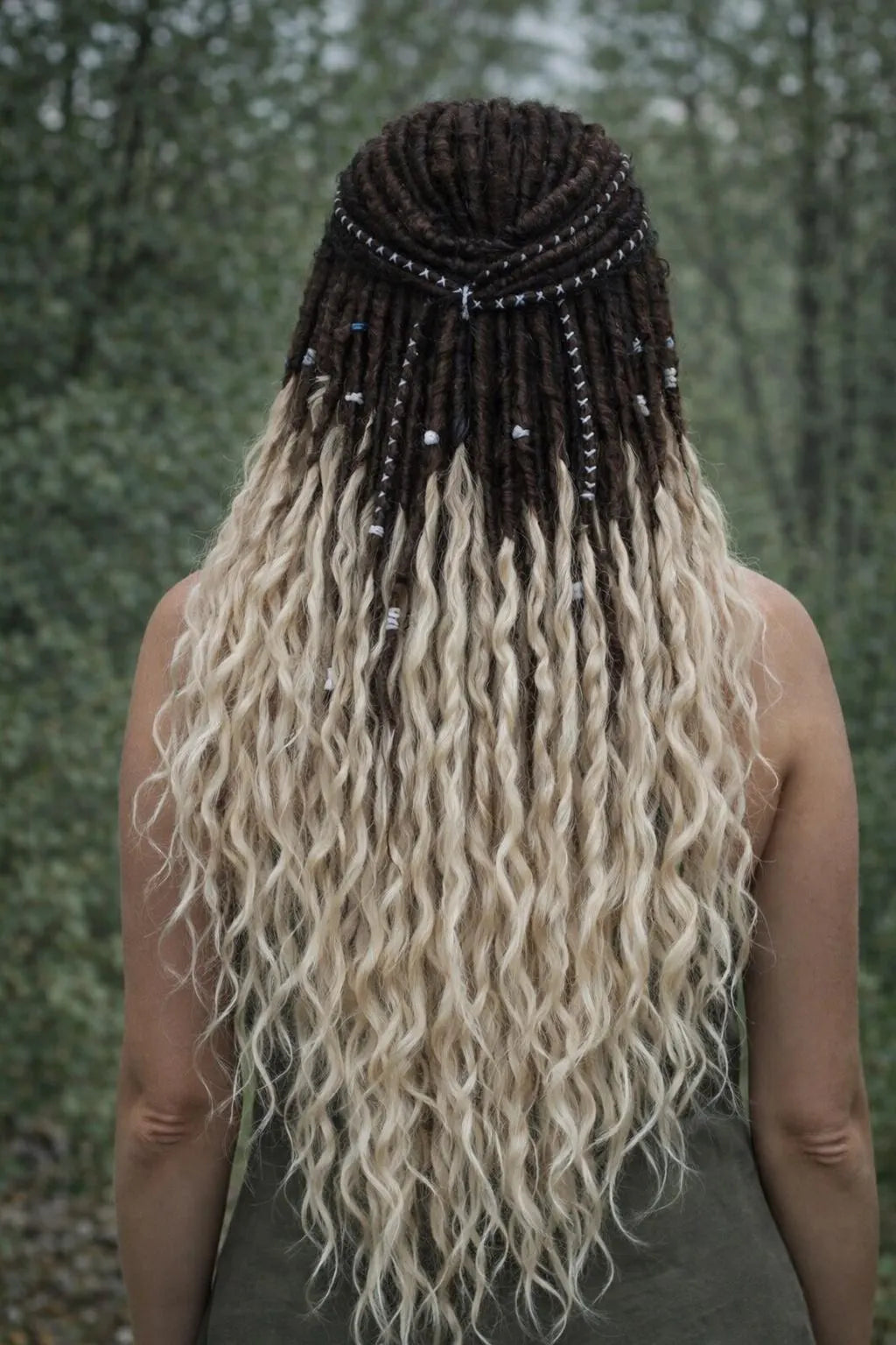 Light Beige Blonde Brown Boho Dreadlock Extensions – Brushable Faux Dreads, Soft Look