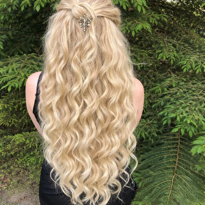 Wheat Blonde Hidden Base Visible Length Hair Extensions