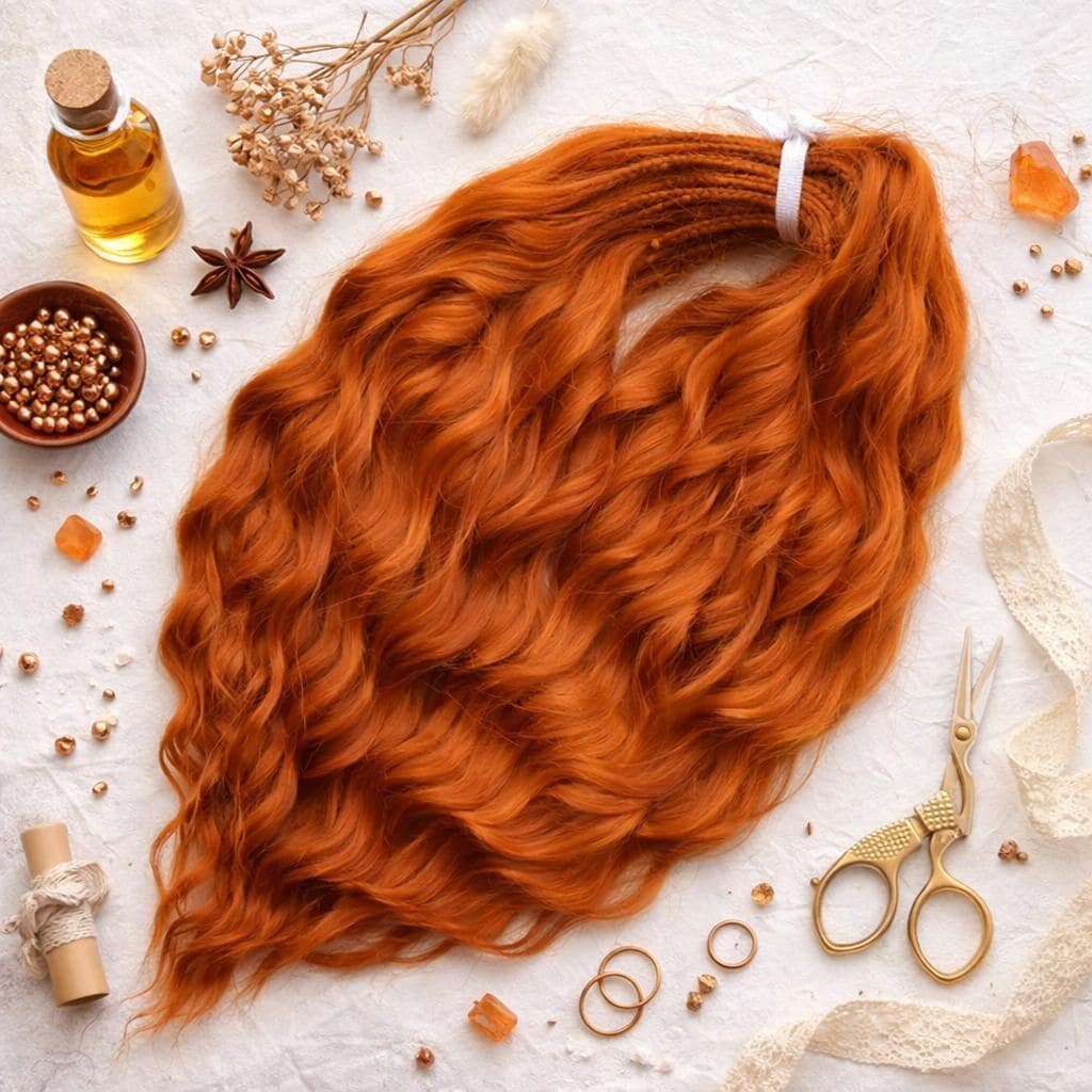 Copper Auburn Hidden Base Visible Length Hair Extensions