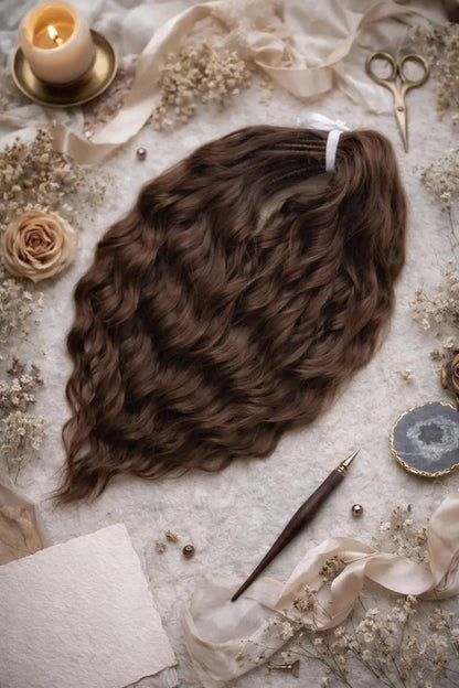Brushable Wavy Hair Extension with Hidden Dread Base – Natural Brown 60 cm