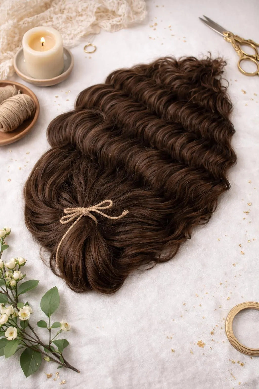 Brushable Wavy Hair Extension with Hidden Dread Base – Natural Brown 60 cm