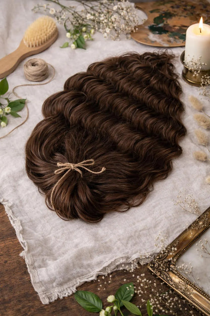 Brushable Wavy Hair Extension with Hidden Dread Base – Natural Brown 60 cm