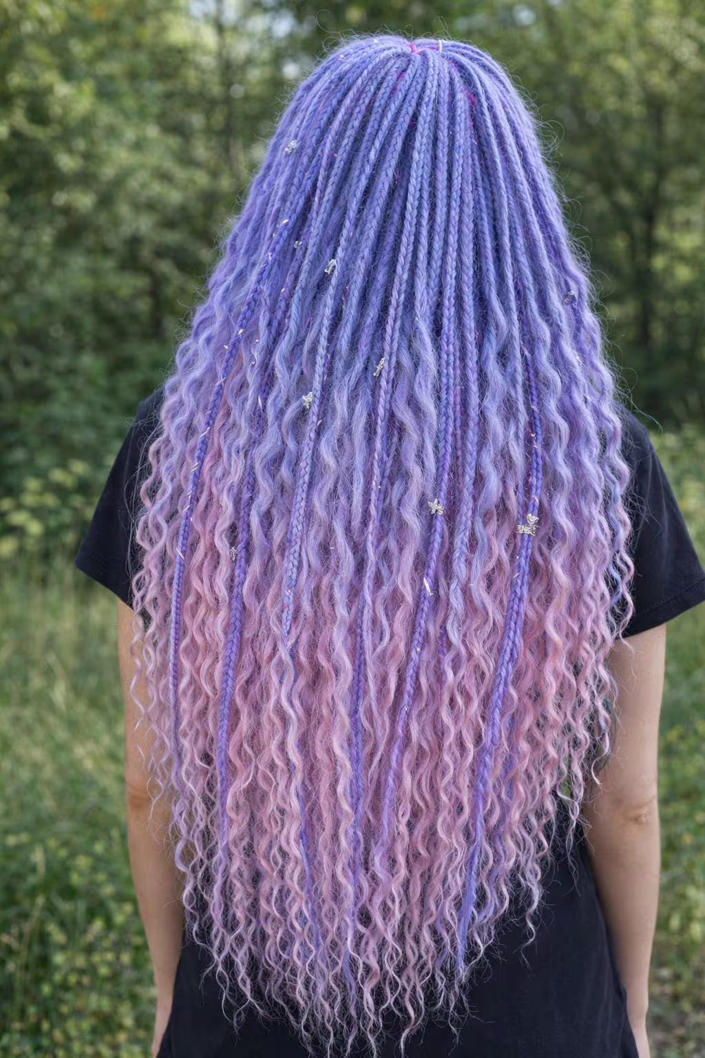 Purple to Pink Hidden Base Visible Length Hair Extensions
