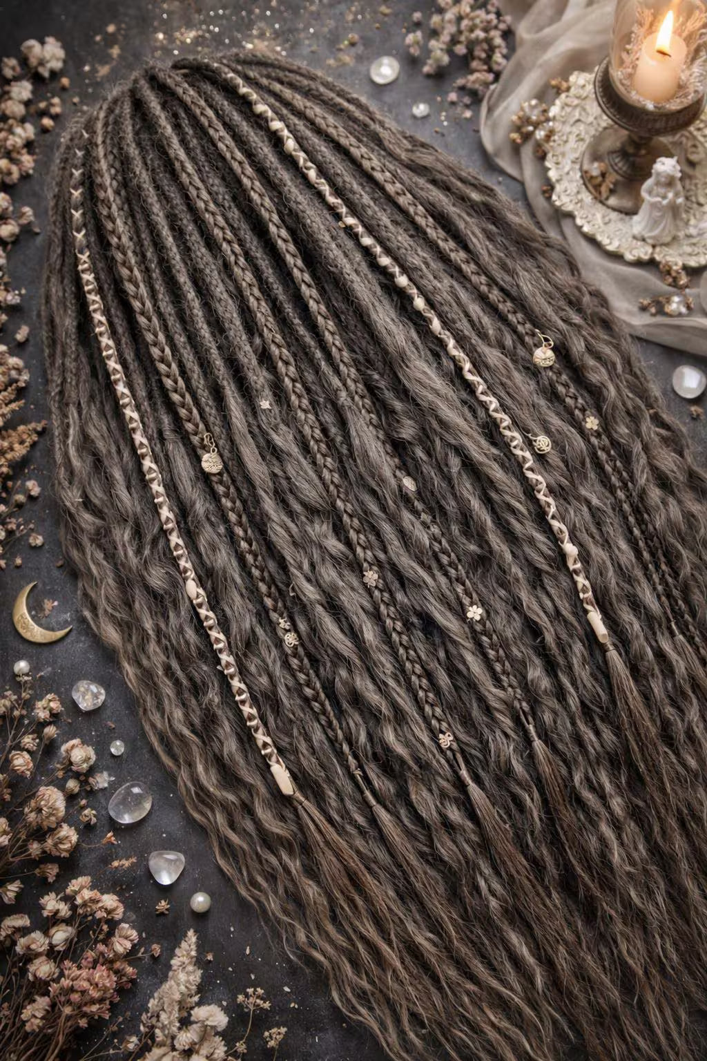 Dark Brown Hidden Base Curly Hair Extensions Set