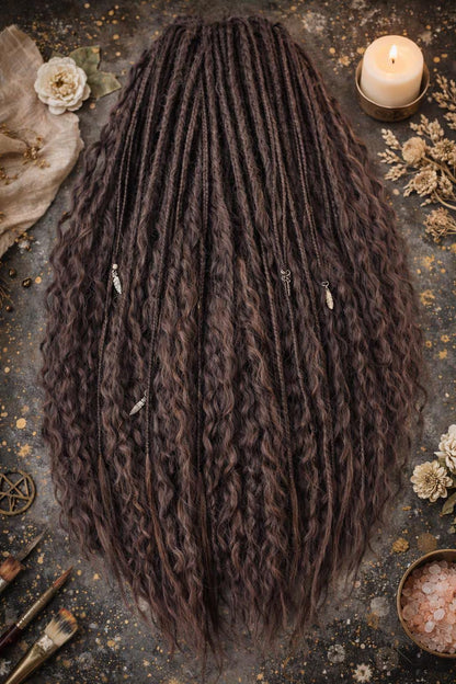 Dark Brown Hidden Base Curly Hair Extensions Set