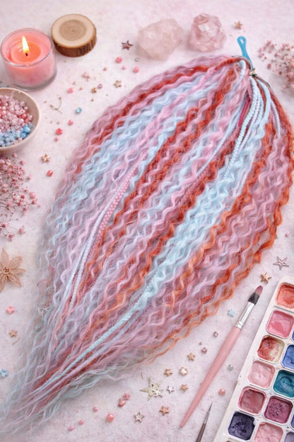 Pink White Red Hidden Base Visible Length Hair Extensions