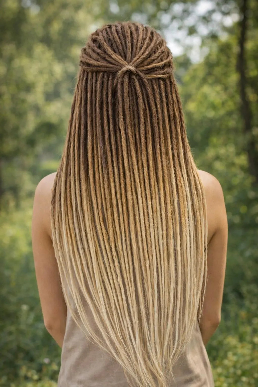 Ombre Blonde Dreadlock Extensions – Soft Synthetic Dreads, Natural Gradient Look