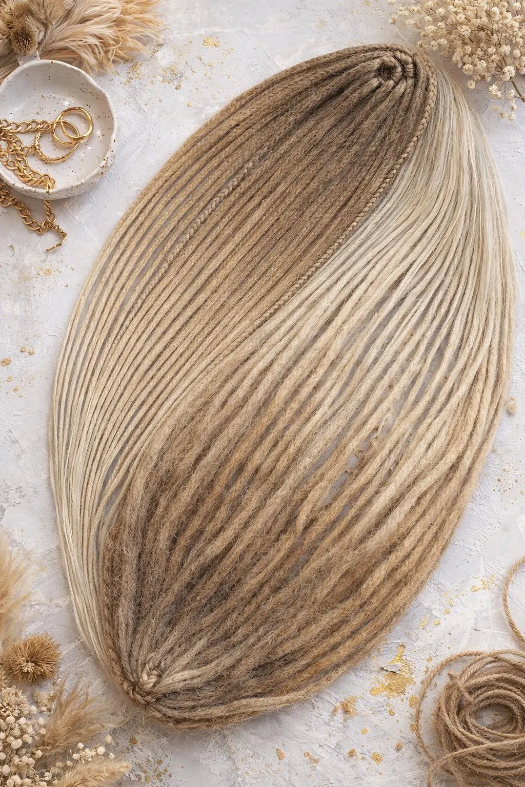 Ombre Blonde Dreadlock Extensions – Soft Synthetic Dreads, Natural Gradient Look