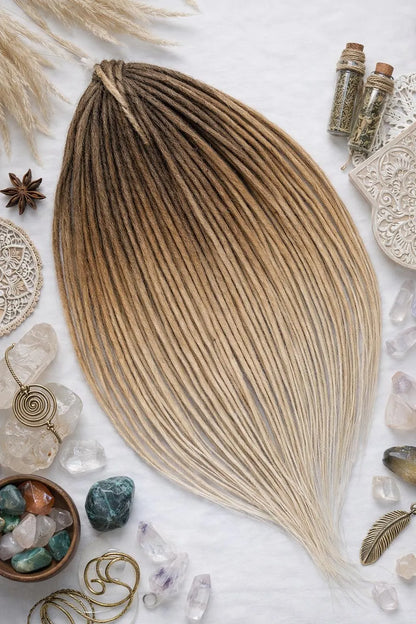 Ombre Blonde Dreadlock Extensions – Soft Synthetic Dreads, Natural Gradient Look