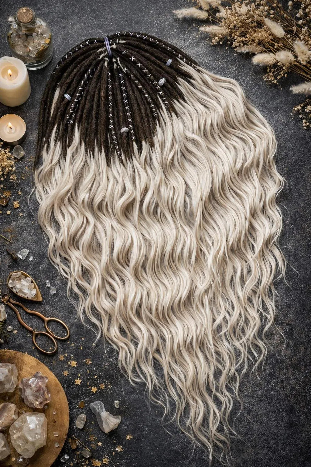 Light Beige Blonde Brown Boho Dreadlock Extensions – Brushable Faux Dreads, Soft Look