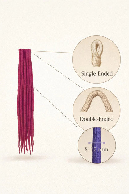 Light Beige Blonde Brown Boho Dreadlock Extensions – Brushable Faux Dreads, Soft Look
