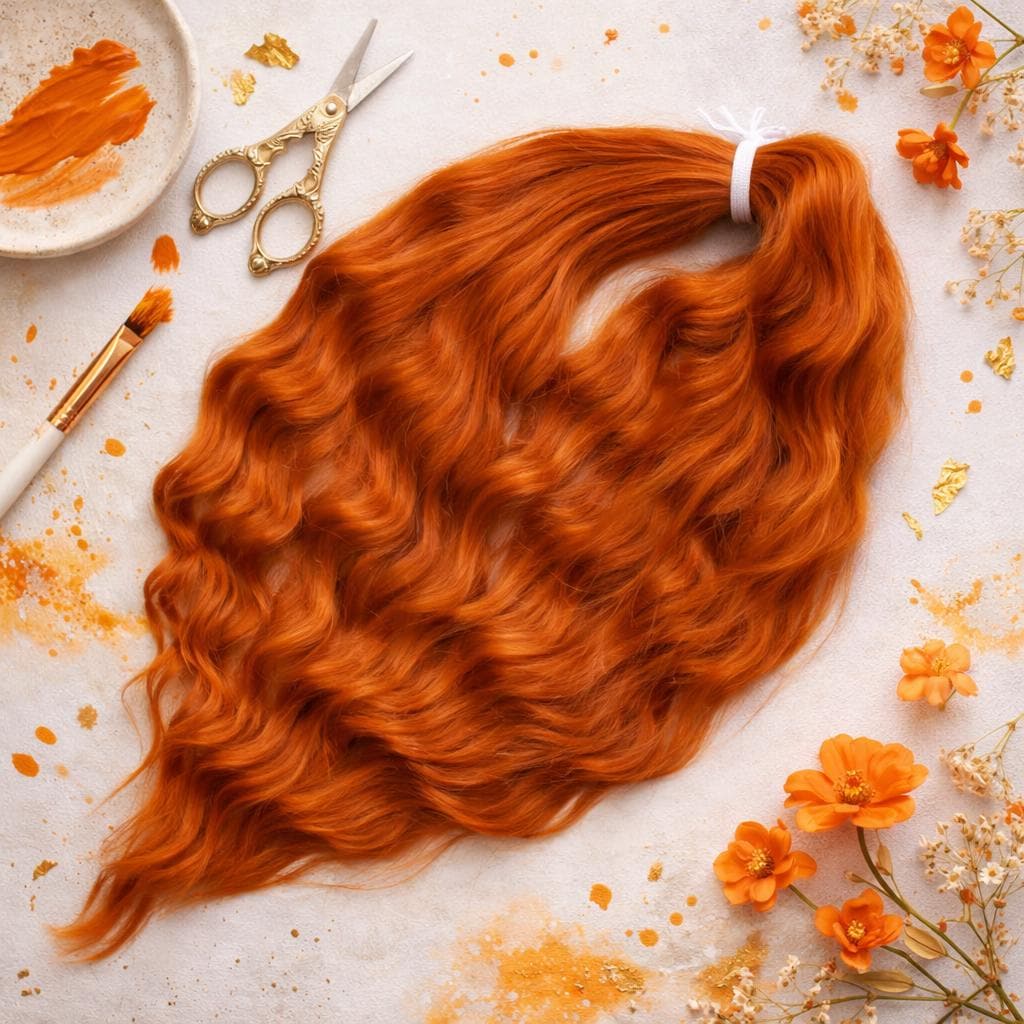 Copper Auburn Hidden Base Visible Length Hair Extensions