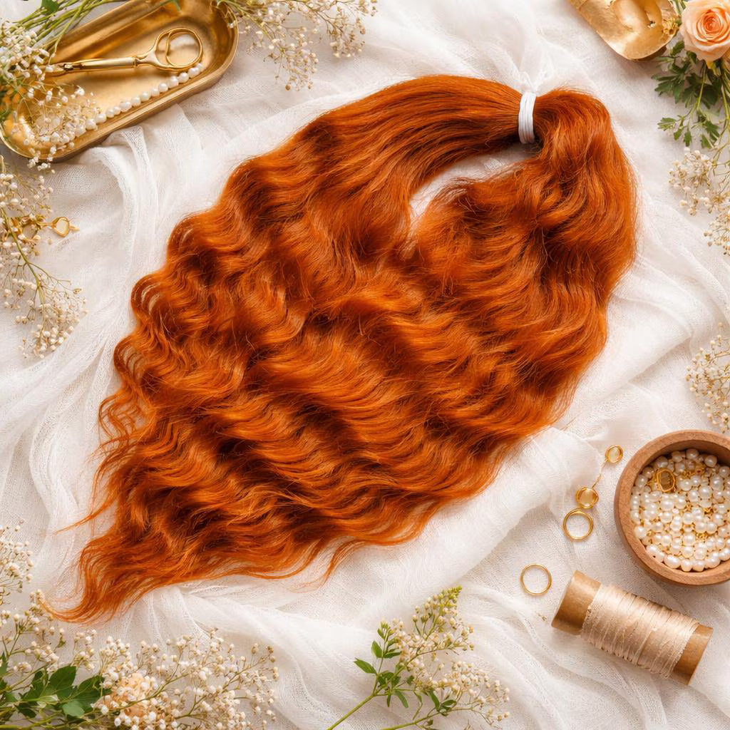 Copper Auburn Hidden Base Visible Length Hair Extensions