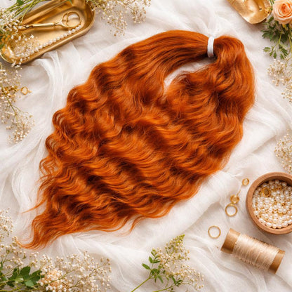 Copper Auburn Hidden Base Visible Length Hair Extensions