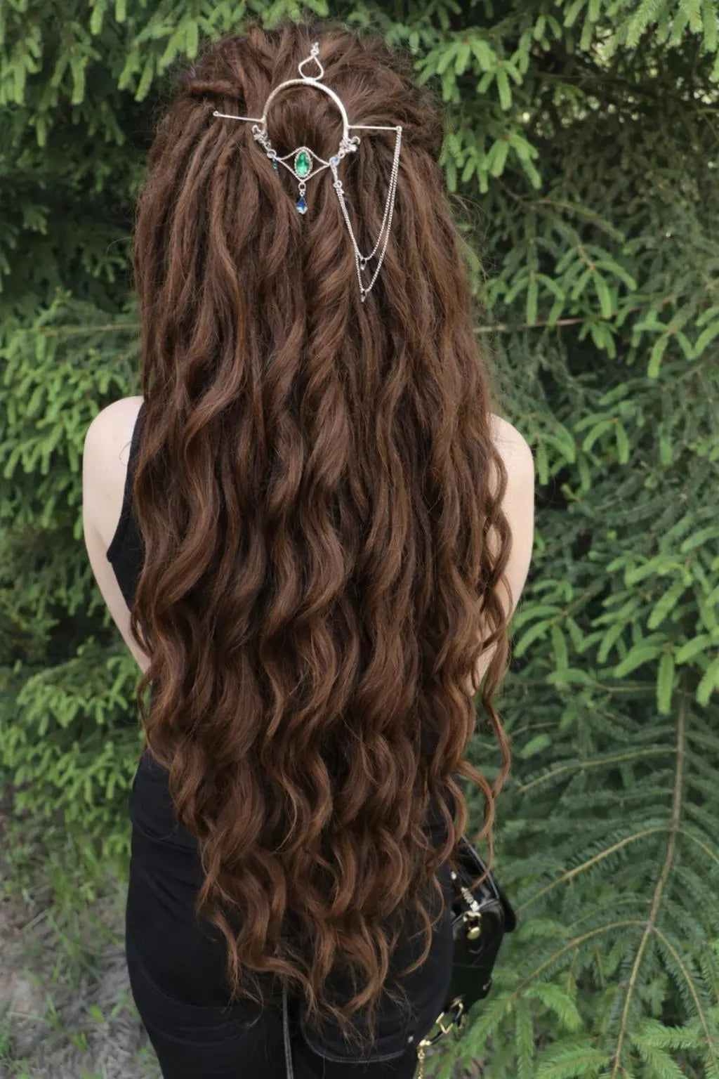 Brushable Wavy Hair Extension with Hidden Dread Base – Natural Brown 60 cm