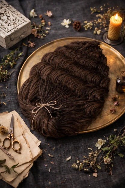 Brushable Wavy Hair Extension with Hidden Dread Base – Natural Brown 60 cm