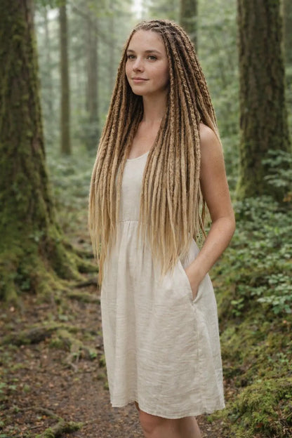 Ombre Blonde Dreadlock Extensions – Soft Synthetic Dreads, Natural Gradient Look