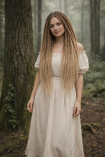 Ombre Blonde Dreadlock Extensions – Soft Synthetic Dreads, Natural Gradient Look