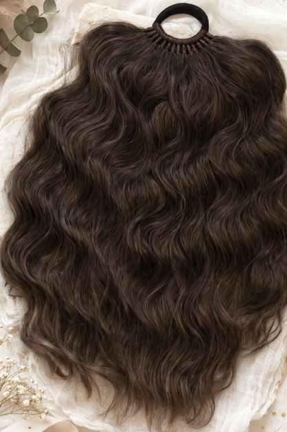 Brown Wavy Ponytail Extension – Dread Ponytail Style Hairpiece