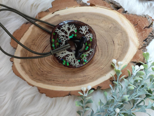 Handcrafted Wood Dreadlock Tie with read dried flowers with Rubber Band Button and Stick