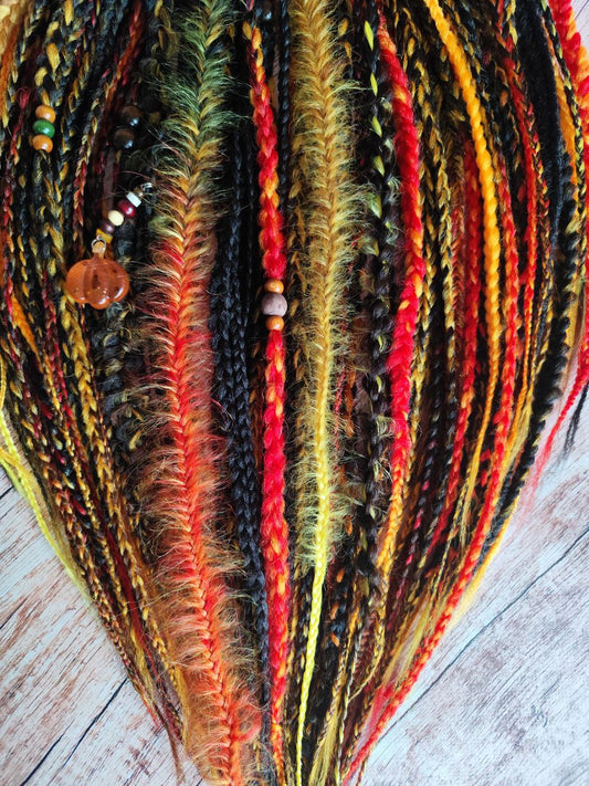 Bold and Beautiful: Red and Black Double Ended Braids for a Standout Look