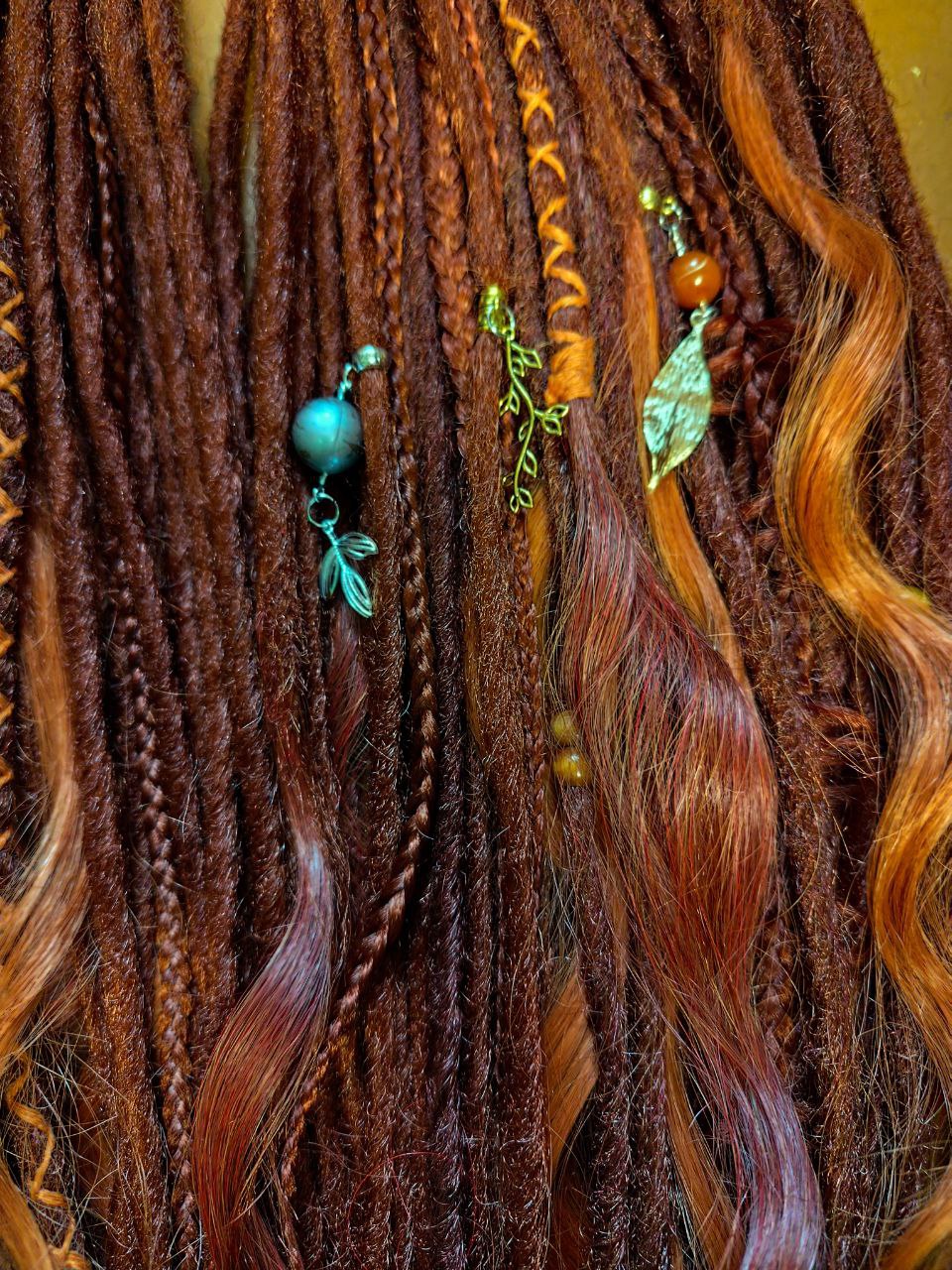 Boho Auburn Double Ended Dreads set