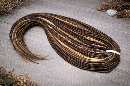 Ultra Thin Dreadlock Extensions – Lightweight Boho Synthetic Micro Dreads, Natural Look