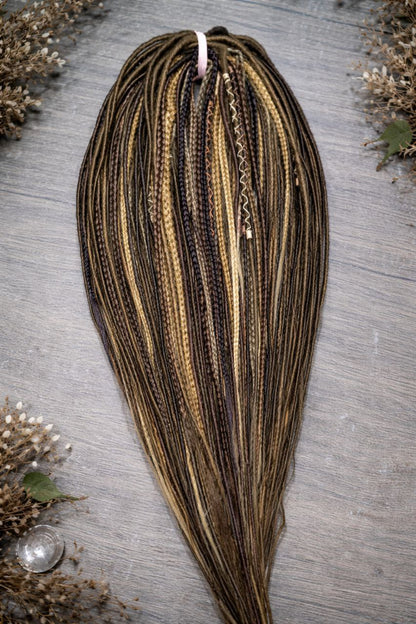 Ultra Thin Dreadlock Extensions – Lightweight Boho Synthetic Micro Dreads, Natural Look