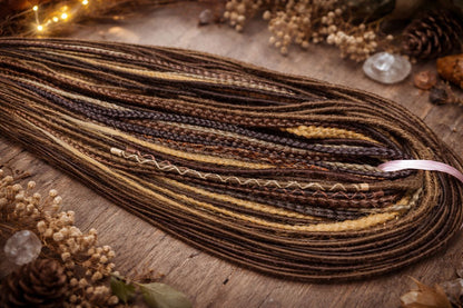 Ultra Thin Dreadlock Extensions – Lightweight Boho Synthetic Micro Dreads, Natural Look