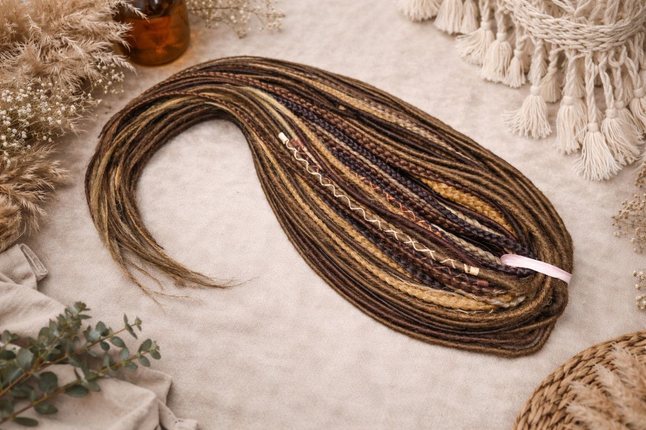 Ultra Thin Dreadlock Extensions – Lightweight Boho Synthetic Micro Dreads, Natural Look