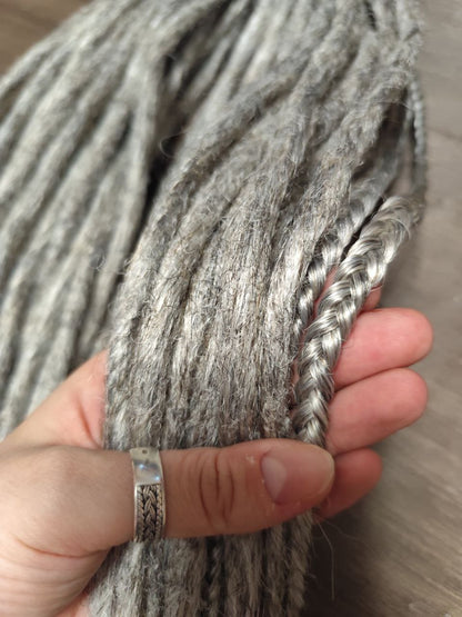 Ash Grey Dreadlock Extensions – Soft Synthetic Dreads, Natural Look & Lightweight