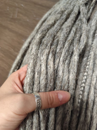 Ash Grey Dreadlock Extensions – Soft Synthetic Dreads, Natural Look & Lightweight