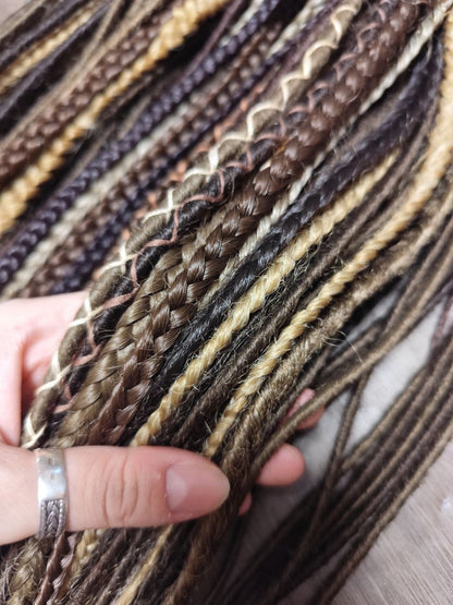 Ultra Thin Dreadlock Extensions – Lightweight Boho Synthetic Micro Dreads, Natural Look