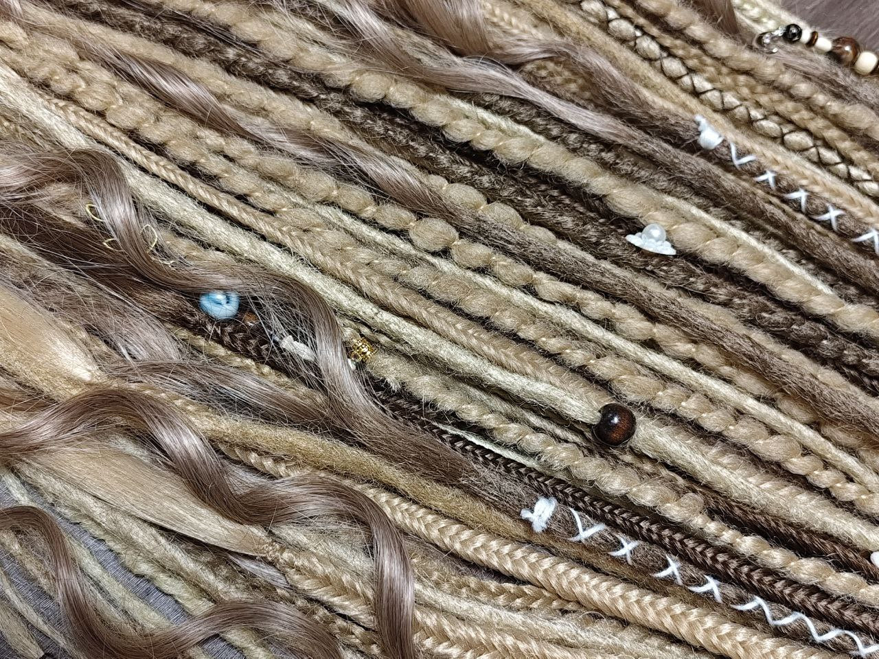 Boho Blonde Dreadlock Extensions | Textured Synthetic DE Dreads