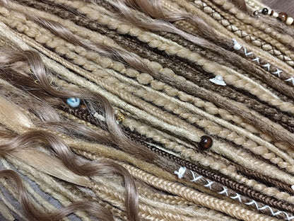 Boho Blonde Dreadlock Extensions | Textured Synthetic DE Dreads