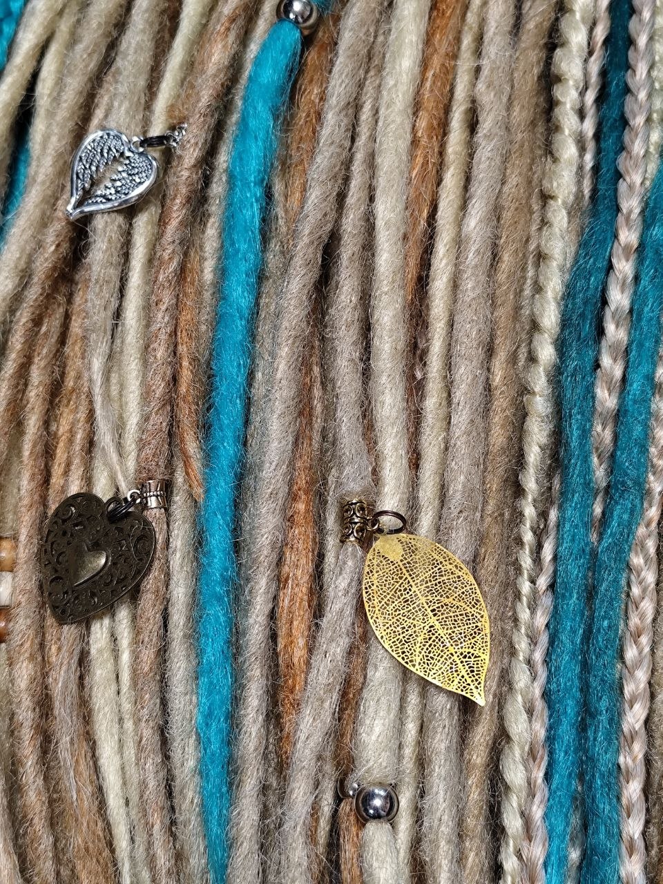 Sandy Blonde Turquoise Dreadlock Extensions – Boho Synthetic Dreads