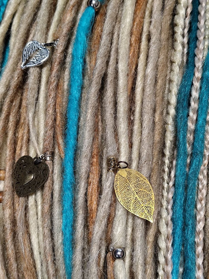 Sandy Blonde Turquoise Dreadlock Extensions – Boho Synthetic Dreads