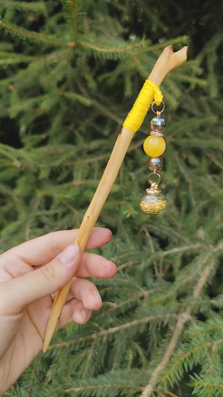 Stylish Yellow Boho Hair Stick - Perfect Gift for Hair Lovers