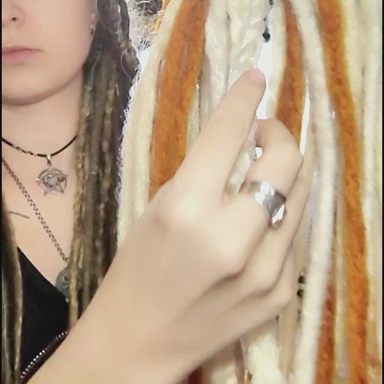 Milky, Platinum and Ginger Boho Dreadlock Extensions – Fox Vibe Synthetic Dreads