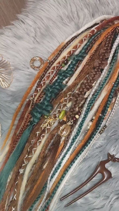 Forest Brown Ginger Dreadlock Extensions – Boho Synthetic Dreads, Natural Look & Lightweight