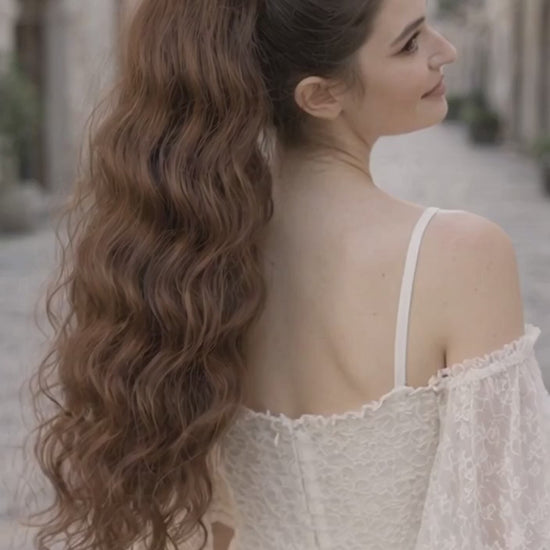 Brown Wavy Ponytail Extension – Dread Ponytail Style Hairpiece