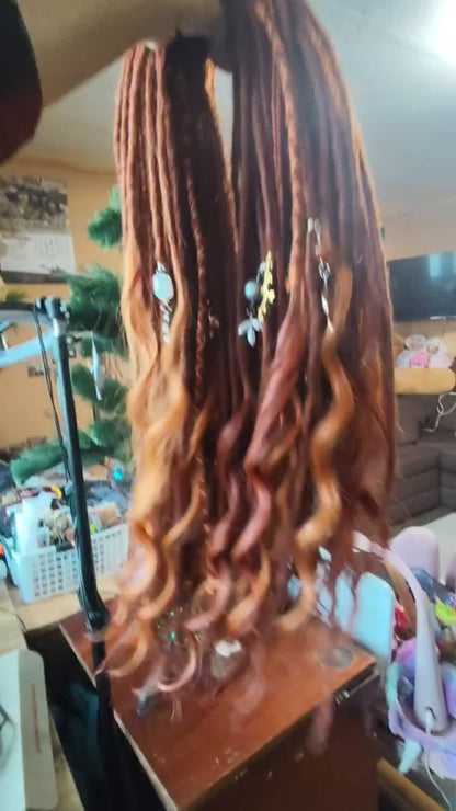 Boho Auburn Double Ended Dreads set